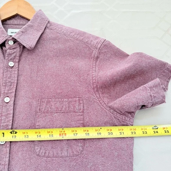 Taylor Stitch Men's Short Sleeve Shirt Organic Cotton Hemp Blend Size 42 or L - Picture 5 of 6